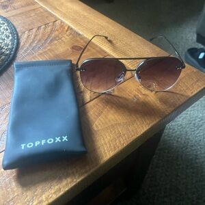 Topfoxx Gradient Purplish Aviator Sunglasses